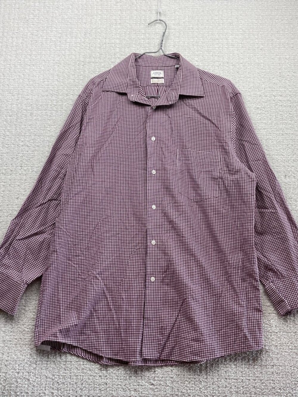 Arrow x Premium Collection Button Down Shirt Men Sz 16.5 Red Gingham Preppy